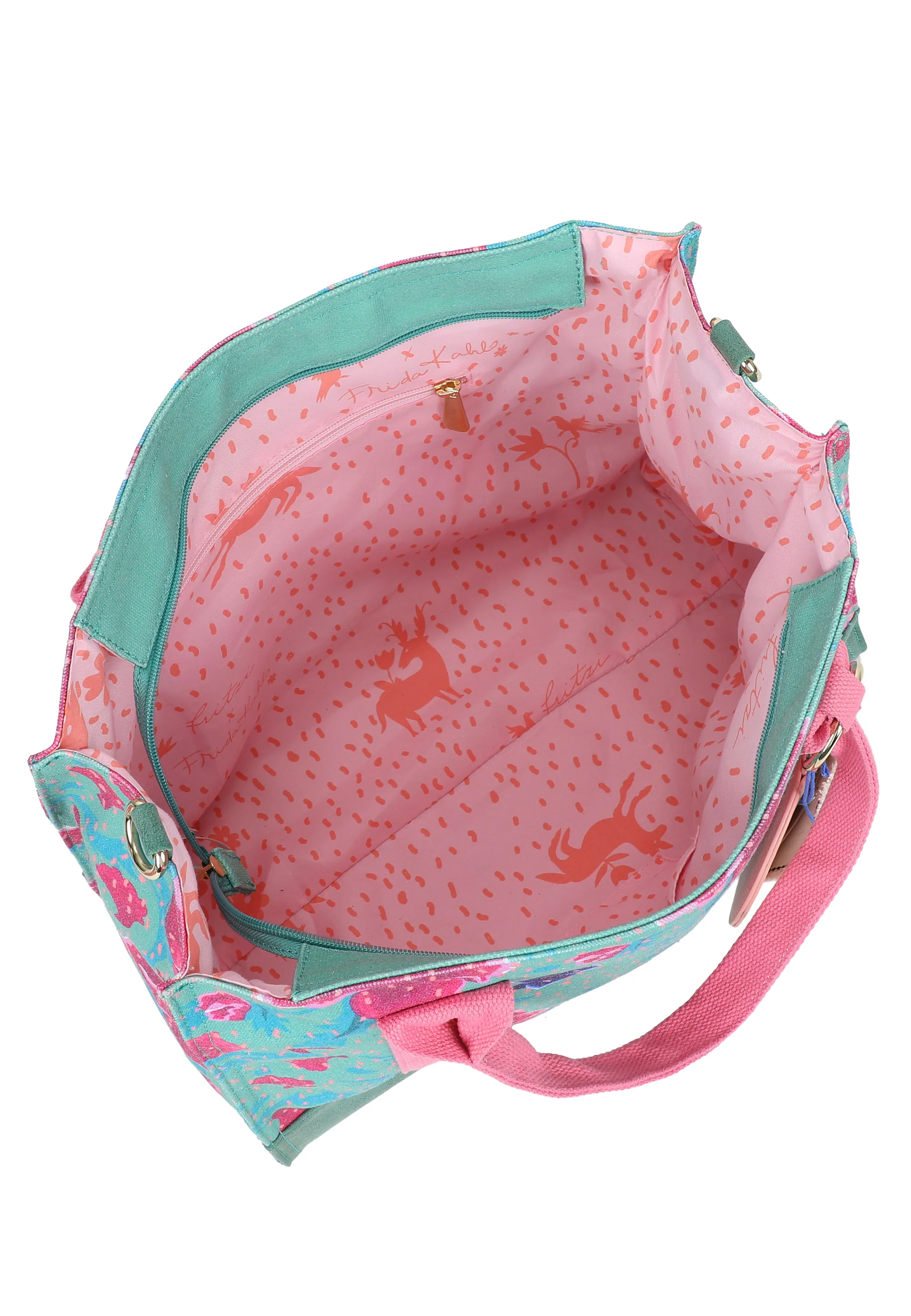 Fritzi x Frida Kahlo Tote Bag Limited Canvas Flower Green - Image 6